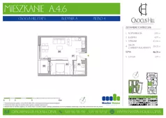 2 pokoje, mieszkanie 46,01 m², piętro 4, oferta nr A.4.6, Crocus Hill, Szczecin, Śródmieście, Śródmieście Północ, ul. Jerzego Janosika 2, 2A, 3, 3A
